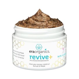 Era Organics Exfoliante facial y exfoliante facial de microdermabrasión, mascarilla exfoliante de calidad de spa con miel de manuka y nuez exfoliante 
