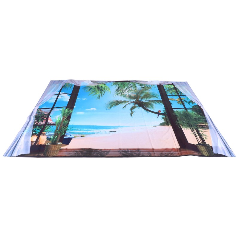 Window Beach Landscape Pattern Tapestry Wall Hanging for Living Room