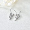 Sterling Silver Lobster Earrings Dangle Created Blue Opal Earrings Jewelry