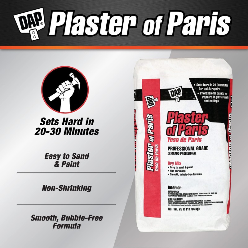 DAP Plaster of Paris (Dry Mix), White, 25 Lb Bag