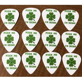 Pick Guy 12 pc St Patrick’s Day Guitar Picks-Green Shamrock Clover Pick Me I’m Irish Pics