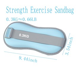 1 pair 0.66 lbs adjustable for men and women hand and ankle weights wrist weights, yoga, walking, aerobics, dance exercises and other fitness exercises (light blue)