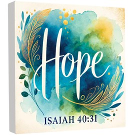 Isaiah 40 31 Gifts for Women - Bible Verse Art - Wooden Scripture Sign, Shelf or Wall Decor, Small Wooden Block 6 x 6 inches