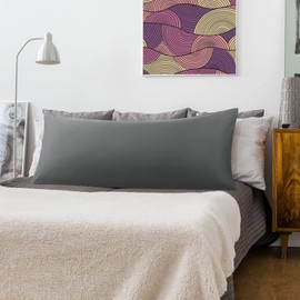 PiccoCasa Body Pillow Cover, Hug Pillow Cover, 100% Cotton, Envelope Shape, Pillowcase, Life Size, Solid, Long Pillowcase, Cotton, Hotel Quality, Soft Texture, 1 Piece, Dim Gray, 19.7x47.2 inches