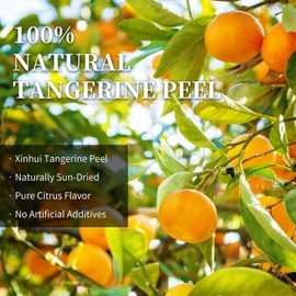 Wanhua Hall Fresh Dried Tangerine Peel Dried Mandarin Orange Peel Strips 4.94oz/140g Mandarin Pure Citrus Peel Strips Natural Mandarine Scent Suitable for Cooking & Tea