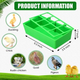 Honeydak 8 Pack No Mess Quail Feeder Trough Removable 8 Slots Hanging Chicken Feeder Bowl Water Trough Food Dispenser Tool for Pigeon Chicks Quail Parrots Duck Bird Poultry Animal