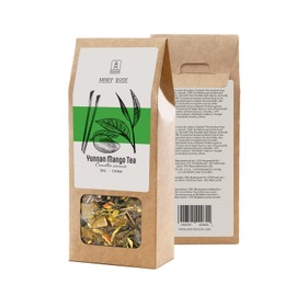 Mary Rose Yunnan Mango Grüntee | Yunnan Grüner Tee | Eine reichhaltige Fusion von Geschmack | Grüner Tee und Mango | natürliche Zusatzstoffe | Quelle von Theine | natürliche Stimulation | 50 g