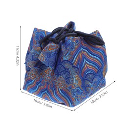 ULTECHNOVO Thick Fabric Travel Tea Set Bag - Cloth Organizer for Tea Cups Teapots and Accessories - Stylish Blue Design for Outdoor and Home Use