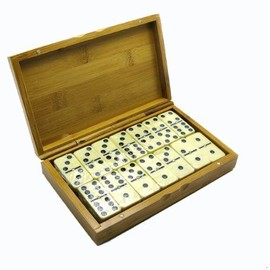 GMMH Domino in Holzbox Geschenkbox Dominosteine Dominospiel Gesellschaftsspiel