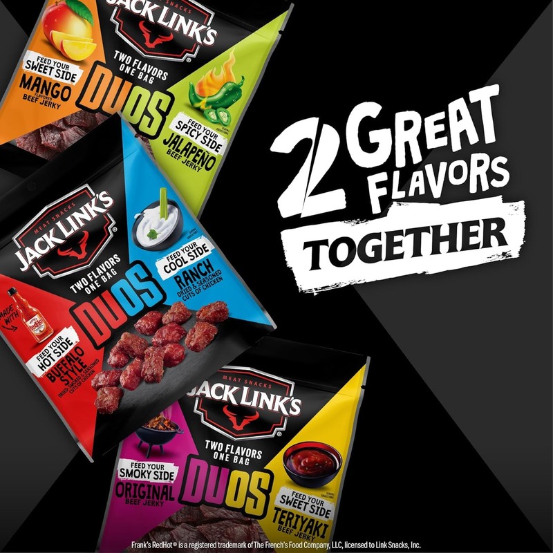 Jack Link's DUOs Jalapeño and Mango Beef Jerky, Shareable Under