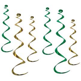 Beistle Beistle Gold and Green Twirly Whirlys