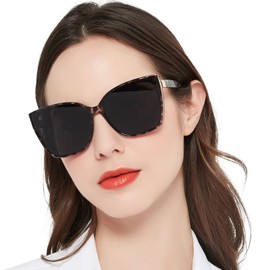 OCCI CHIARI Fashion Womens Sunglasses UV 400 Blocking Glasses for Women Outdoor Glasses Cat-Eye Sunglasses Large Frame (Leopard)