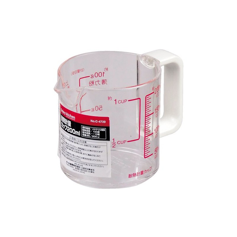 Pearl Metal ENJOY KITCHEN C-4739 Heat Resistant Measuring Cup, 6.8