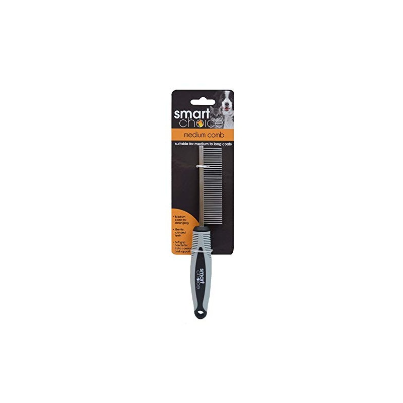 Smart Choice Medium Grooming Comb, Grey/Black, 0.0719 kg