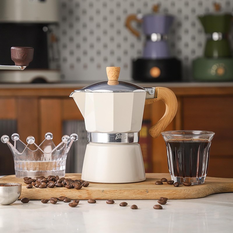 Bincoo Espresso Maker Stovetop,Camping Moka Pot 2 Cup/120ML,Stove Top Espresso
