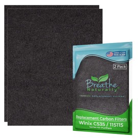 Breathe Naturally Replacement Carbon Prefilter (2 Pack) for Winix C535, Plasmawave 5600, 6600, and Fellowes Aeramax 300/290, DX95 Series Air Purifiers