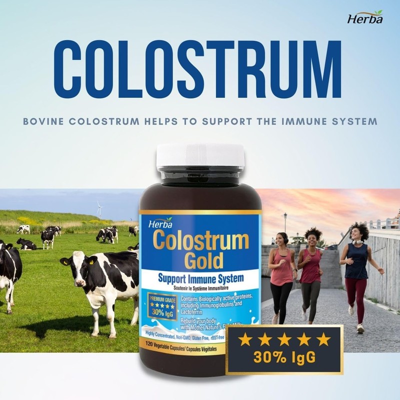 Herba Bovine Colostrum Supplements 500mg - 120 Capsules | 30%