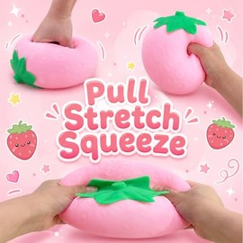 Squishy de fresa, Squishy sensorial realista de fresa, pelota antiestrés gigante extra grande para apretar, Squishies de frutas para aliviar la ansiedad, regalo de fiesta para adultos y niños, juguete
