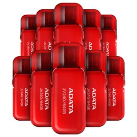 PSA COMPUTO Y PAPELERIA KIT10 de memorias USB AUV240-64G-RRD Viene en capacidades de 64 GB. te Ofrece Comodidad y personalización Cuenta con una práctica Capucha abatible Que Nunca perderás