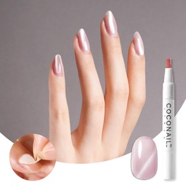 coconail HEMA Free Removable Gel Nail Magnetic Nail Cat Eye Gel Self Nail Gel Nail Seal Peel Off Color Gel Nail Tip Anti-Allergy Glitter Easy Beginner Self Kit Set Base Magnet Top Pen Brush Stick