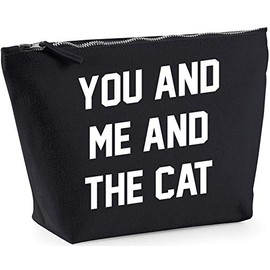 Hippowarehouse You and me and the cat printed make up cosmetic wash bag 18x19x9cm