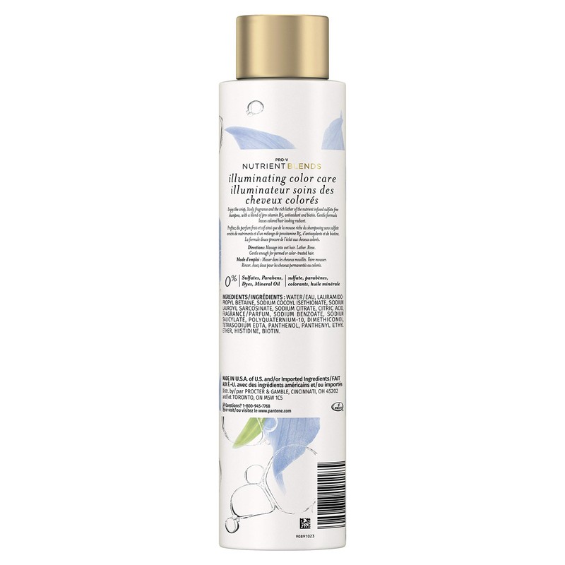 Pantene Illuminating Color Care Shampoo, Sulfate Free Color Protection, 285