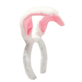 Sheliky Easter Bunny Ear Headband for Dress up Party Favors Rabbit Ear Hairband Women Prom Cosplay Mardi Gras (White)