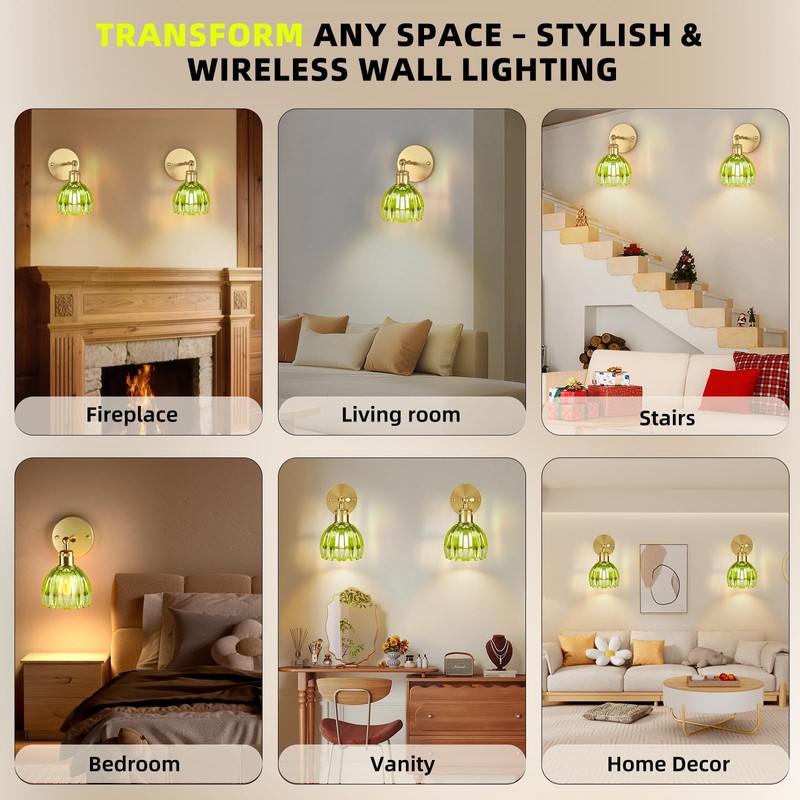 Battery Operated Wall Sconce with Remote Control, Wireless Wall sconces