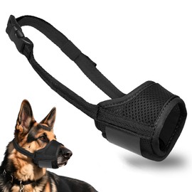 Soft Mesh Dog Muzzle for Medium & Large Dogs – Breathable Muzzle to Prevent Biting & Barking – Adjustable Basket Dog No-bite Mask for French Bulldog, Labrador, Small & Large Breeds