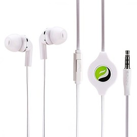 LG V20 Compatible Universal 3.5mm Retractable Stereo Headset Earphones Dual Earbuds Microphone
