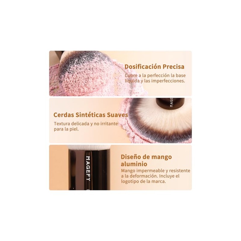 Brochas para Maquillaje Profesional, 7 PCS Brocha de Maquillaje de