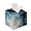 Gearider Blue White Marble Golden Texture Tissue Holder Square Tissue