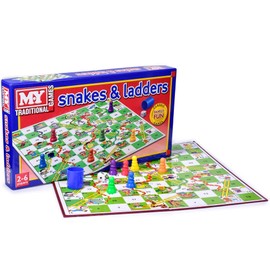 M.Y Snakes & Ladders - Traditional Snakes and Ladders Board Game for Kids & Adults