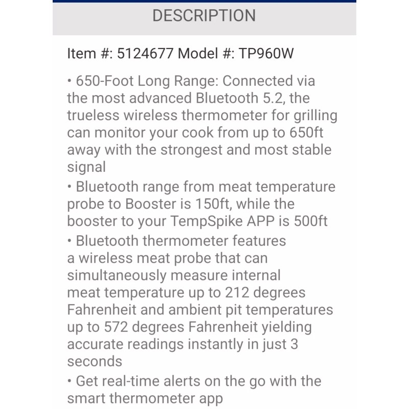 ThermoPro TempSpike Wireless Bluetooth Meat Thermometer By ThermPro