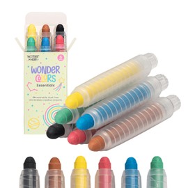 WonderMag WonderColors Essentials – 6 Washable Twistable Crayons for Kids – Non-Toxic, Dust-Free, Toddler Crayons, School & Art Supplies, Easy to Clean, Child-Safe Coloring Set for Kids Ages 3-8