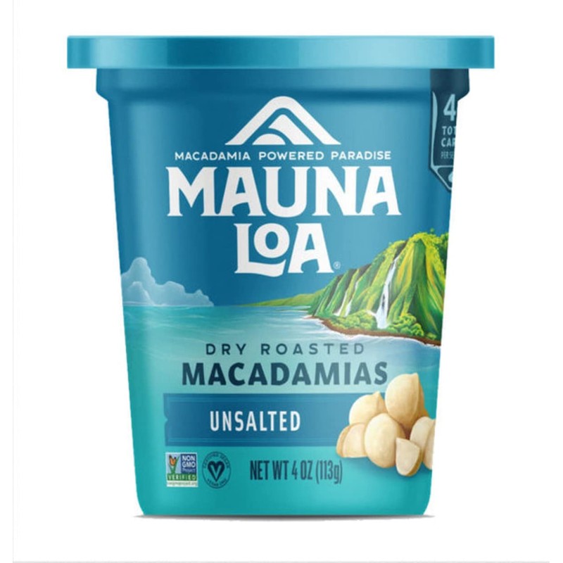 Mauna Loa Premium Natural Roasted Macadamia Nuts, Unsalted Flavor, 4