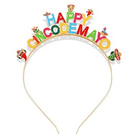 HSWE Cinco De Mayo Headbands Mexican Fiesta Hairband Sombrero Chili Cactus Piñata Hair Hoop Mexican Theme Party Decoration Colorful