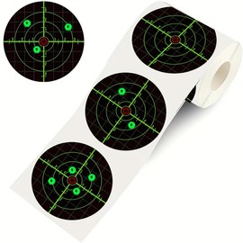 6 Inch 100 Pack Splatter Targets, Adhesive Shooting Target Stickers with Yellow Effect for Shooting Practice - Style: Round-GREEN