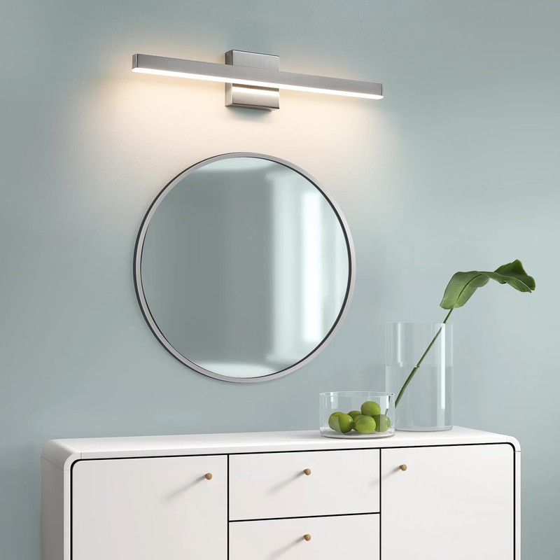 KAISITE Modern Vanity Light Brushed Nickel Bathroom Light Fixture Over