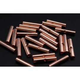 Install Bay 8 GAUGE COPPER BUTT CONNECTOR 100 PK CRIMP TERMINAL SPLICE CAR AWG BATTERY CUR8