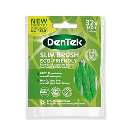 DenTek ECO Slim Brush Mint Flavoured Interdental Brushes (ISO1) for Cleaning Between Tight Teeth, Removing Food and Plaque, 32 Pack