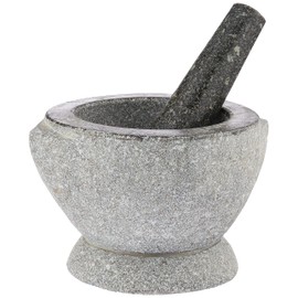 Libertyware Stone Granite Mortar and Pestle 4 Cup Capacity, 8 Inch, Gray