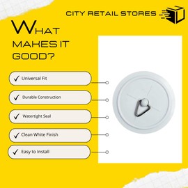 Citystores® 45mm White Bath Plug, 1-3/4" (45mm) Universal Fit for Bathtubs & Basins