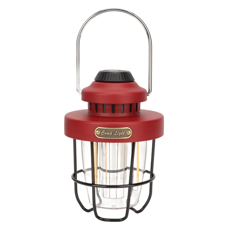 Retro LED Camping Lantern Portable Multifunctional Rechargeable Tent Light for