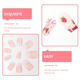 Minkissy 1set Nails Flower Design Easy Use False Nails for Women for Birthday Wedding and Daily Manicure and Stylish Accessories