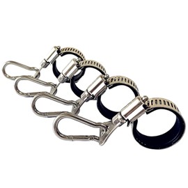 VIYOUVI Flag Pole Holde,Boat Flag Clips,Upgrade Stainless Steel Clip for Flag Pole,The Flagpole Bracket with Hook and Loop is Suitable for Flagpoles Accessories Such As Houses, Car/Boat, Gardens;4PS