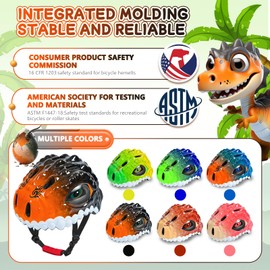 Safuty1st Toddler Helmet Kids Bike Helmet for Boys Girls 3D Adjustable Lightweight and Multi-Sports Scooter Cycling Roller Balance Bike