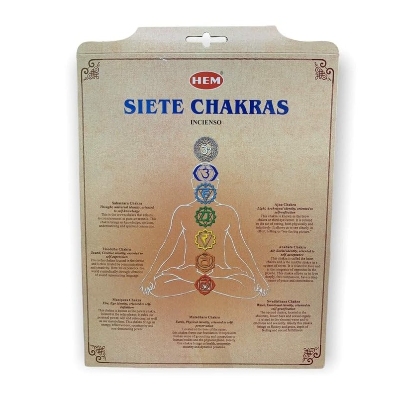 Seven Chakra Incense Sticks, 7 Pack x 20 Sticks =