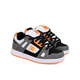 DC Shoes Stag Skate Shoe, Grey/Black/Orange, 12.5 US Unisex Little Kid