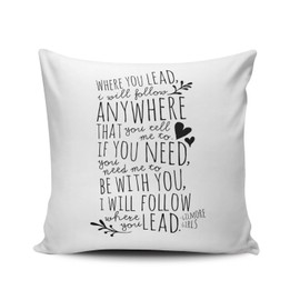 SALLEING Custom Fashion Home Decor Pillowcase Black and White Gilmore Girls Where You Lead Theme Song Square Throw Pillow Cover Cushion Case 18x18 Inches One Sided Print
